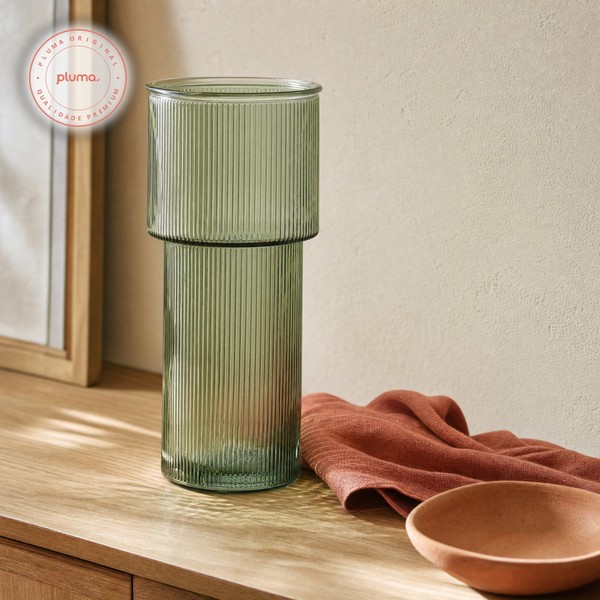 Vaso de Vidro Pectore Verde 24cm