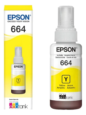 Refil De Tinta Epson T664 Amarelo - T664420-AL