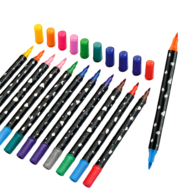 Canetas para Colorir com Glitter 2 pontas com 48 Cores