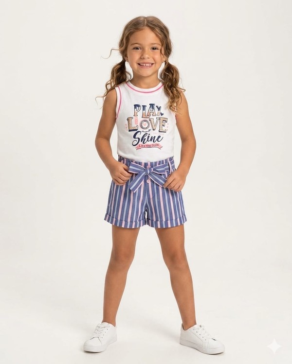 CONJUNTO PLAY NOW LOVE PETIT CHERIE REGATA E SHORT - 17164