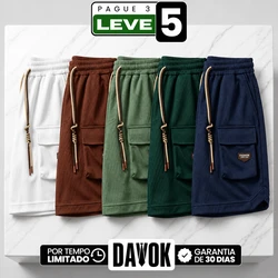 [Pague 3, Leve 5] Bermuda Draken Masculina em Malha Técnica Microperfurada, Ajuste de Tração e Bolsos Cargo Utilitários com Patch Tático Emborrachado