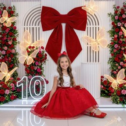 Vestido Duo Color - Vermelho C/Branco