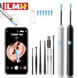 Limpador visual de cera de ouvido com câmera, endoscópio seguro para remoção de cera de ouvido com câmera de 5m, otoscópio luminoso, ferramentas de limpeza de ouvido, cuidados com os ouvidos