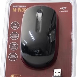Mouse Sem Fio Recarregavel C3Tech Preto - M-W80BK