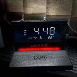 Carregador Indução + Relógio Despertador com mostrador