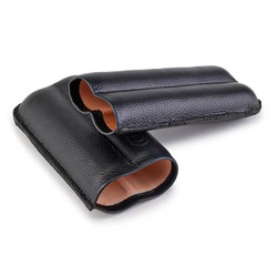 Porta 2 Charutos em Couro Crawdaut Classic - Preto
