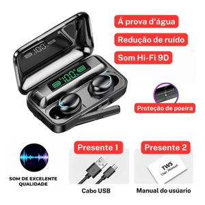 Fone De Ouvido Sem Fio F9-5 Display Led Power Bank Audio Premium