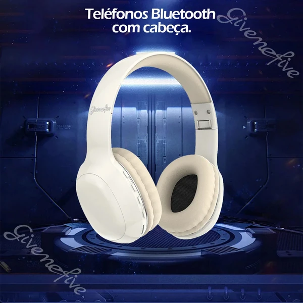  Fone de ouvido sem fio p103 com iluminação, redução de ruído, estéreo, fones de ouvido para computador, jogos, escritório,