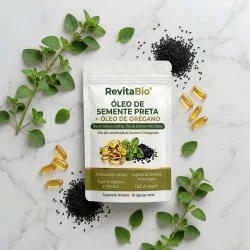 RevitaBio® — Óleo de Orégano 6.000mg + Semente Negra | Desincha, Fortalece a Imunidade e Restaura o Intestino