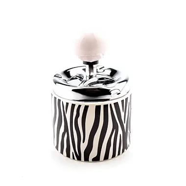 Cinzeiro de Cerâmica para Cigarro Redondo - Zebra