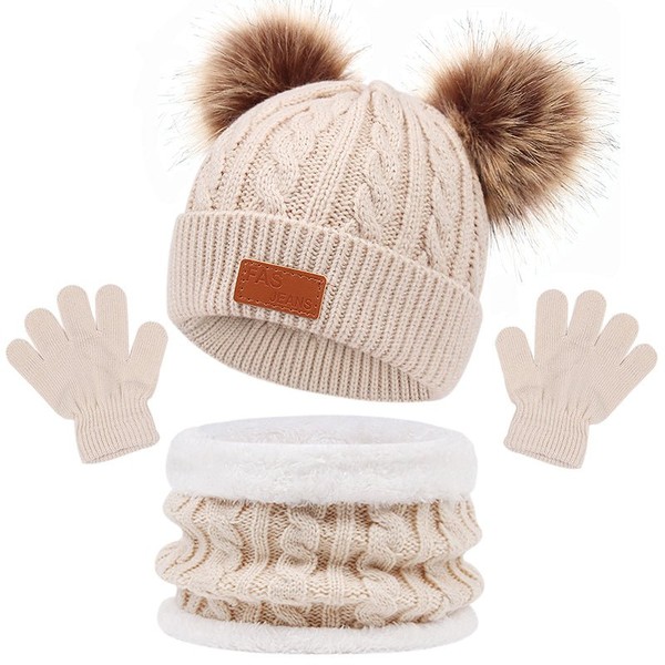 Kit Infantil Touca + Luva + Cachecol Charmoso