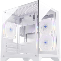 Gabinete Gamer Fortrek Clarity Frontal e Lateral em Vidro Micro ATX Branco