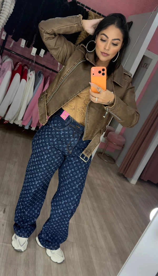 Calça wedleg LV Escura 