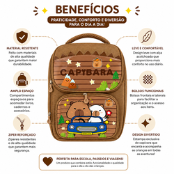 Mochila Infantil Capivara Marrom