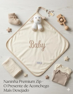 NANINHA ZIP BLANKET CETIM BABY BEGE