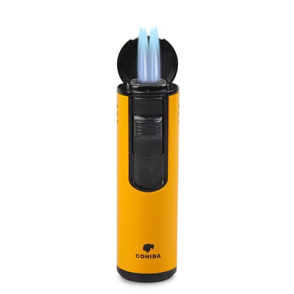 Isqueiro Maçarico Cohiba 152 - Amarelo (4 Chamas)