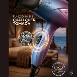 Secador de Cabelo By Juliette, Azul/Rosa, 1200W, Bivolt - SCT-JU-03