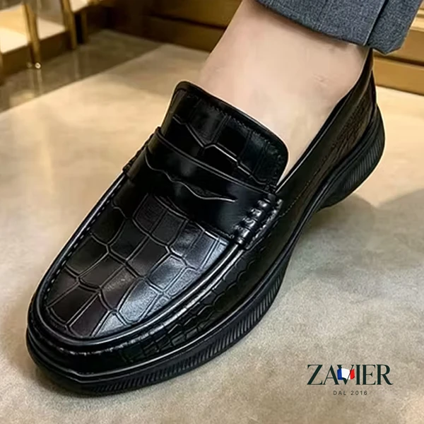 [COMPRE 1 E LEVE 2] Mocassim Dobrável em Couro de Cobra com Sola ComfortGel