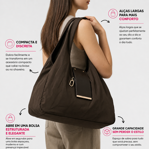 SalvaBag™ – Sacola Dobrável com Chaveiro que Cabe no Bolso