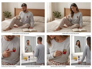 PIJAMA MANGA LONGA ADULTO BATATA FRITA 76219 PINGO LELE
