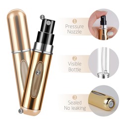 1/4 pçs 5ml perfume atomizador recipiente líquido portátil para cosméticos viajando mini spray de alumínio vazio garrafa recarregável
