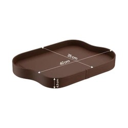 Bandeja Orgânica Mavie Em Courino Ecológico 42x25x4,5cm Caramelo
