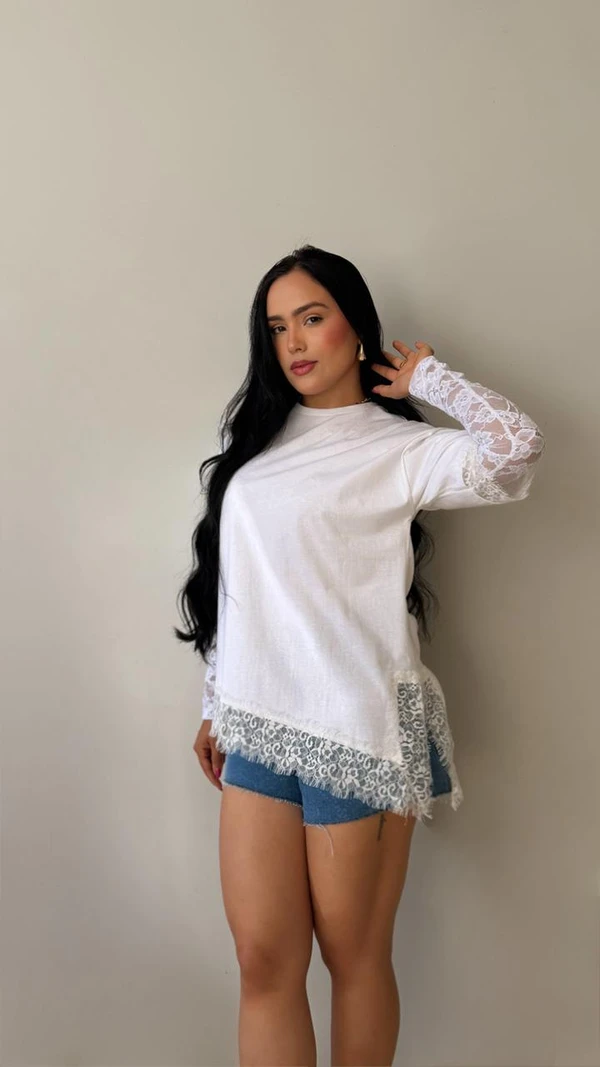 BLUSA ALINE ALGODÃO RENDA