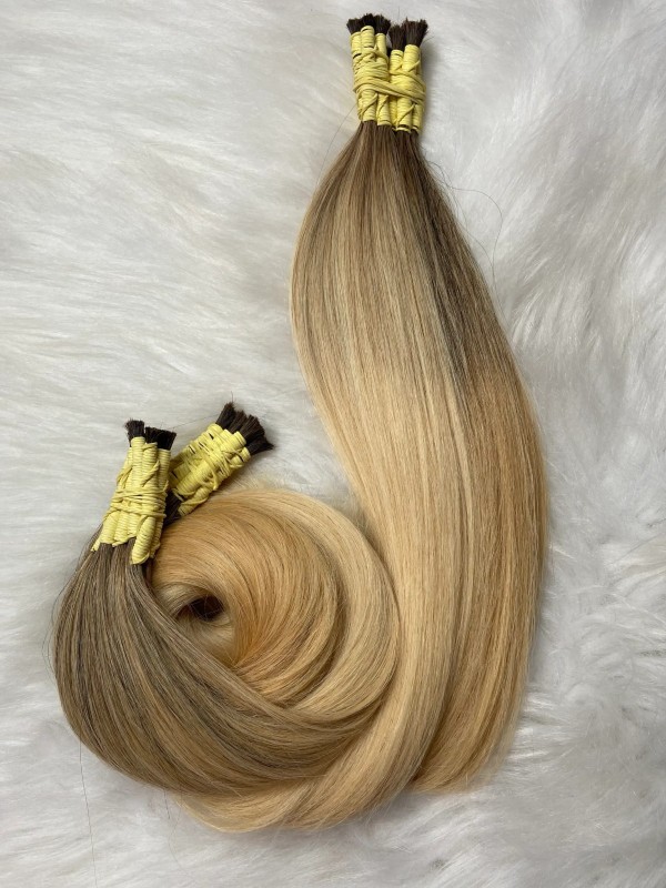 Cabelo Brasileiro Loiro Mesclado 50cm (Raiz Escura) - 100gr