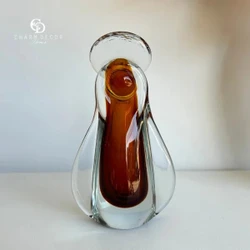 Escultura Decorativa Nossa Senhora Vidro Âmbar 10,5x6x20,5cm