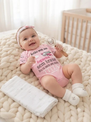 BODY AVIÃO ROSA BEBE BRINCALHÃO