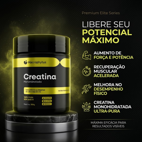 Creatina Monohidratada 100% pura 300gr sem sabor