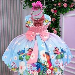 Vestido Temático Lilo & Stitch Floral