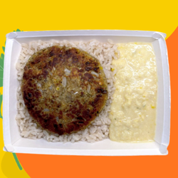Hambúrguer de Lentilha com Arroz e Creme de Milho- 200Gr