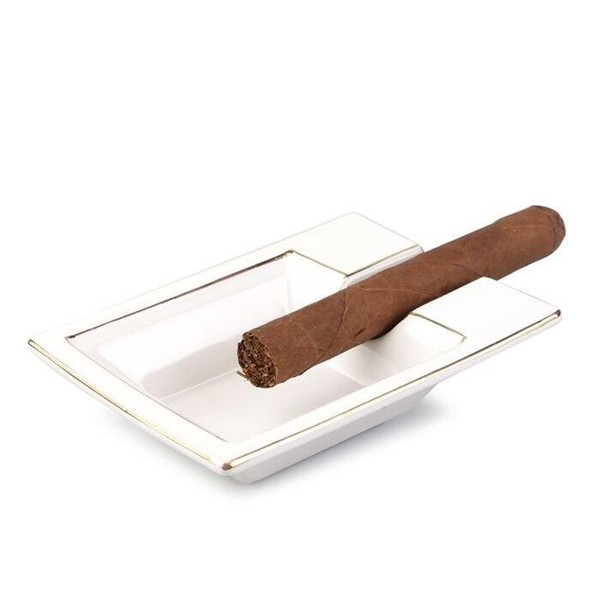 Cinzeiro de Ceramica para 1 Charuto Spheraf - Branco