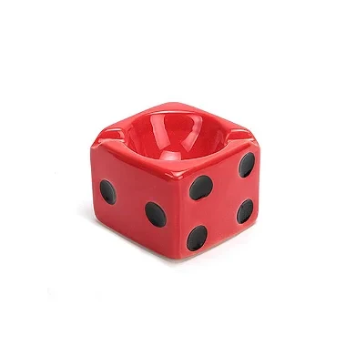 Cinzeiro para Cigarro de Cerâmica - Dado Vermelho