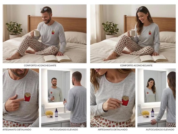 PIJAMA MANGA LONGA ADULTO BATATA FRITA 76219 PINGO LELE