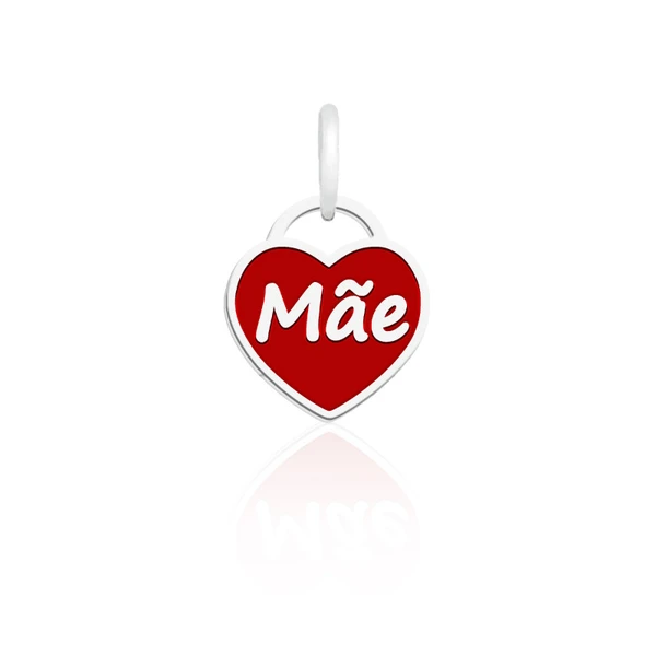 Pingente Resina Coração Vermelho Com Alça Mãe TAM-1 MINI