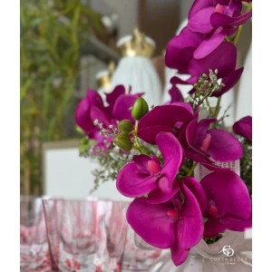 Haste Mini Orquídea Phalaenopsis Silicone Lilás 38cm