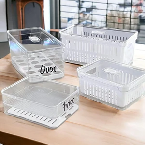 KIT ORGANIZADOR DE GELADEIRA CLEAR 4 UN