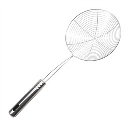 Skimmer oval de aço inoxidável, filtro de malha, pote de óleo, filtro de alimentos, panelas, filtro frito, filtro de cozinha, ferramenta de cozimento