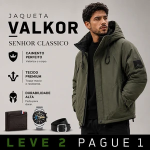 [LEVE 2 PAGUE 1] Jaqueta Masculina Valkor com Forro Térmico +3BRINDES: Relógio, Cinto e Carteira