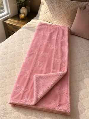 COBERTOR DOTS ESTAMPADO CHEVRON ROSA LAÇO BEBE EL2256