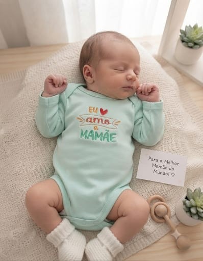 BODY EU AMO MAMÃE 20677 YUKS VERDE