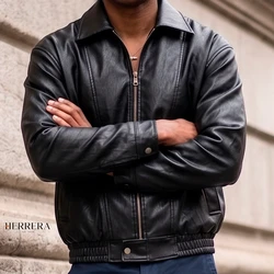 [COMPRE 1 E LEVE 2] Jaqueta Masculina em Couro Legítimo com Forro Aveludado e Ajuste nos Punhos