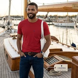 CAMISETA EM MEIA MALHA ONDA MARINHO ADULTO O1098