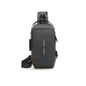 Mochila masculina com cadeado à prova d\'água anti-roubo