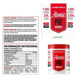 ATOMIC MAÇA VERDE - PRÉ TREINO - 300G - PURETECH