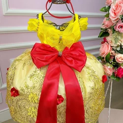 Vestido Temático Luxo Bordado - Bela e Fera