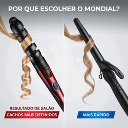 Modelador de Cachos Spiral Infinity, Vermelho/Preto, Bivolt - EM-05