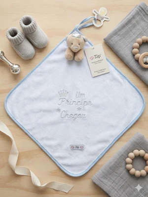 NANINHA ZIP BLANKET CETIM UM PRINCIPE CHEGOU AZUL